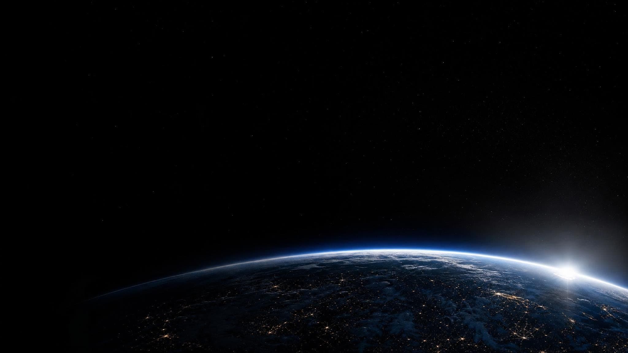 The curve of the Earth at orbital sunrise